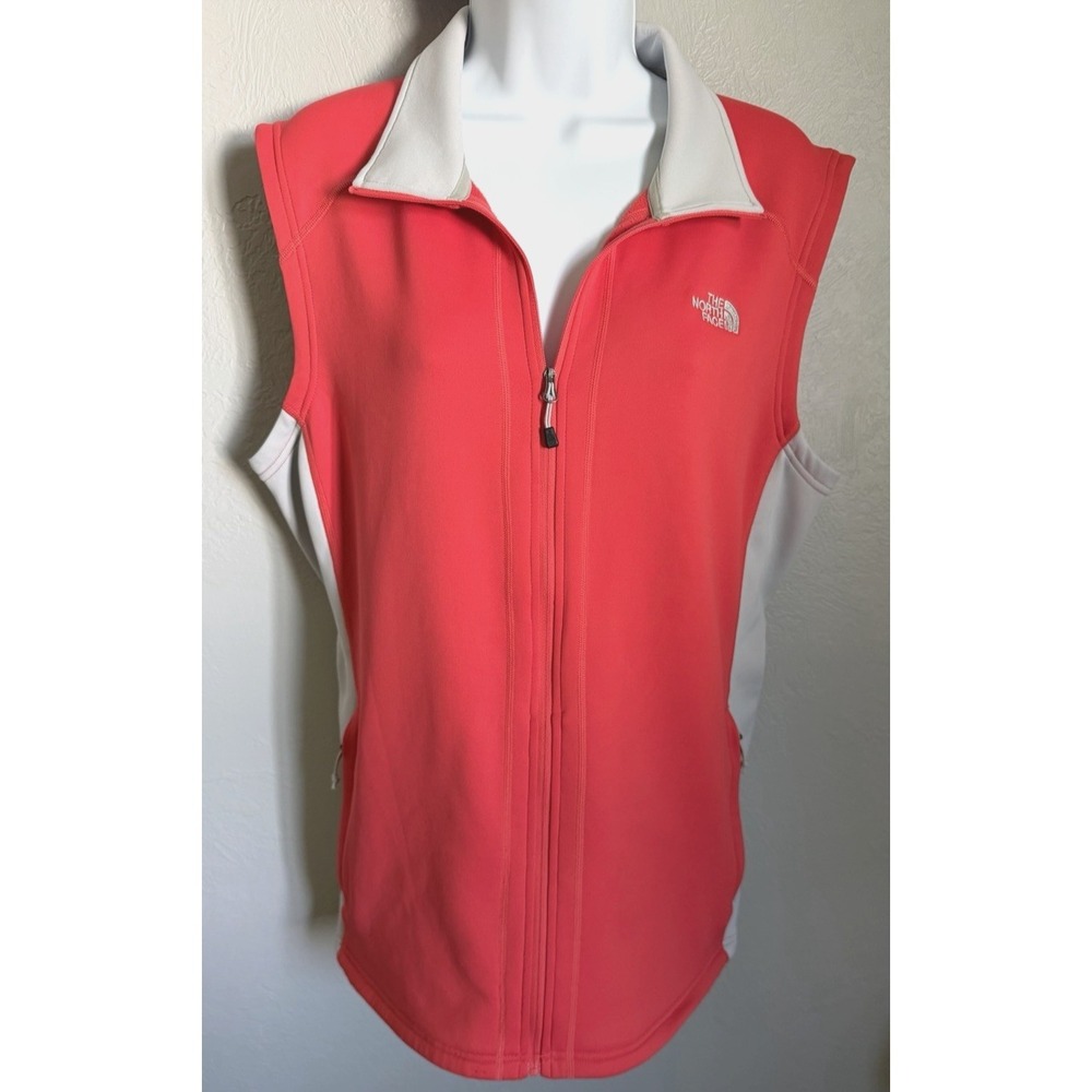 The North Face Vest Womens XL Coral Full Zip Flashdry Outdoor Embroidered Logo